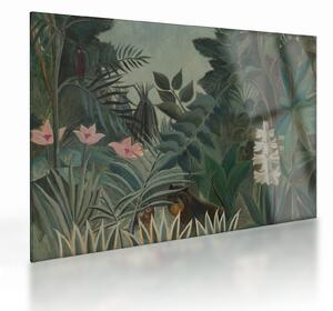 Tablou pe sticlă - Henri Rousseau, The Equatorial Jungle, reproducere (70x50 cm)