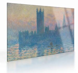 Tablou pe sticlă - Claude Monet, The Houses of Parliament, Sunset, reproducere (70x50 cm)