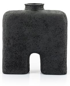 Vaza de ceramica Arca mica neagra 32 cm