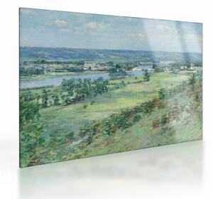 Tablou pe sticlă - Theodore Robinson, The Valley of the Seine, From the Hills of Giverny, reproducere (70x50 cm)