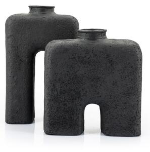 Vaza de ceramica Arca mica neagra 32 cm