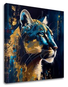 Pictură decorativă pe pânză - PREMIUM ART - Silent Puma's Gaze ()