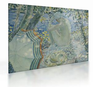 Tablou pe sticlă - Frederick Carl Frieseke, On the Bank, reproducere (70x50 cm)