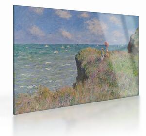 Tablou pe sticlă - Claude Monet, Cliff Walk at Pourville, reproducere (70x50 cm)