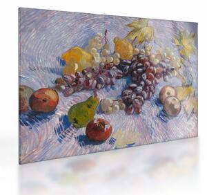 Tablou pe sticlă - Vincent van Gogh, Grapes, Lemons, Pears, and Apples, reproducere (70x50 cm)