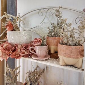 Ghiveci Flora din ceramica roz 12x10 cm