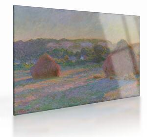Tablou pe sticlă - Claude Monet, Stacks of Wheat (End of Summer) , reproducere (70x50 cm)