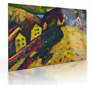 Tablou pe sticlă - Vasily Kandinsky, Houses at Murnau, reproducere (70x50 cm)