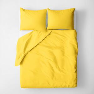Goldea lenjerie de pat din 100% bumbac - galben 140 x 200 și 50 x 70 cm