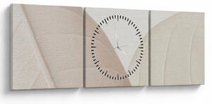 Tablou - Frunze texturate (cu ceas) (90x30 cm)