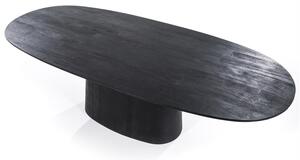 Masa ovala din lemn de mango Aron 300x110 cm neagra