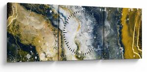 Tablou - Abstract auriu (cu ceas) (90x30 cm)