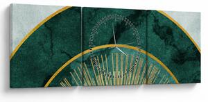 Tablou - Forme cu texturi aurii (cu ceas) (90x30 cm)