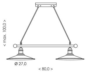 Brilagi - Candelabru pe cablu FORGE 2xE27/60W/230V negru