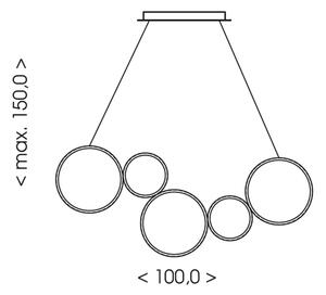 Brilagi - Lustră LED suspendată pe cablu ECHO LED/60W/230V 4000K 100 cm negru