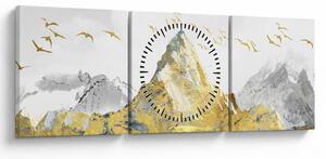 Tablou - Munte auriu (cu ceas) (90x30 cm)