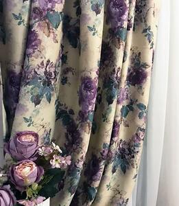 Set draperii blackout model floral cu inele, Madison, densitate 700 g/ml, Pastel Roses, 2 buc