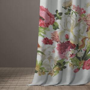 Set draperii dim-out model floral cu inele, Madison, densitate 700 g/ml, Parrot Tulipa, 2 buc
