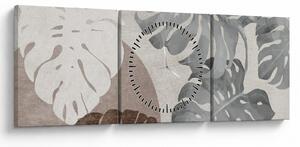 Tablou - Design cu frunze (cu ceas) (90x30 cm)