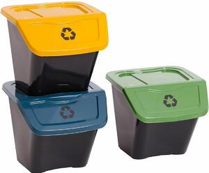 Coş de sortare a deşeurilor, 30 l, 3 buc