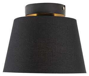 Lampă de tavan cu abajur de bumbac negru cu auriu 20 cm - negru Combi