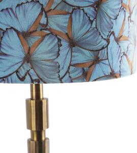 Lampă de masă Art Deco bronz 35 cm umbră design fluture - Torre
