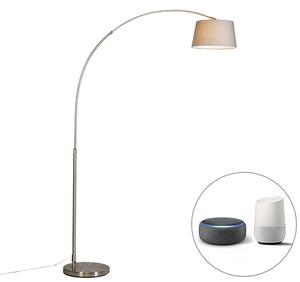 Lampă inteligentă arc lampă din oțel gri, inclusiv WiFi A60 - Arc Basic