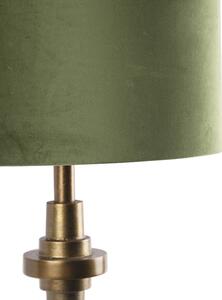 Lampă de masă bronz catifea umbră verde 40 cm - Diverso