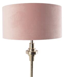 Lampă de masă Art Deco nuanță de catifea aurie roz 50 cm - Diverso