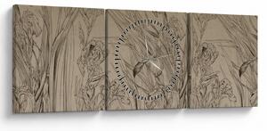 Tablou - Contururile plantelor (cu ceas) (90x30 cm)