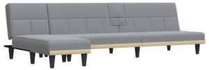Canapea extensibilă în formă de L gri 255x140x70 cm textil
