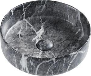 Lavoar pe blat Jungborn TESSERA Ø36 cm negru marmorat mat