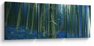 Tablou - Pădure albastră (cu ceas) (90x30 cm)