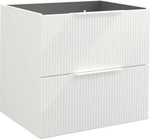 Dulap bază lavoar baie suspendat Jungborn QUATTRO 60 cm MDF alb riflaj mat 2 sertare