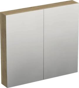 Dulap baie cu oglindă Jungborn TRENTA 80x72 cm PAL stejar Halifax 2 uşi