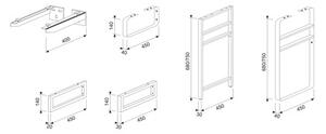 Consolă suport blat lavoar baie 45x2x14 cm alb mat Jungborn TRENTA