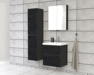 Dulap baie înalt suspendat 35x161,8 cm PAL negru mat Jungborn TRENTA dr. geometric 2