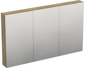 Dulap baie cu oglindă Jungborn TRENTA 120x72 cm PAL stejar Halifax 3 uşi