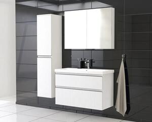 Dulap baie cu oglindă Jungborn TRENTA 100x72 cm PAL alb 2 uşi