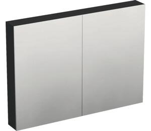 Dulap baie cu oglindă Jungborn TRENTA 100x72 cm PAL geometric negru 2 uşi