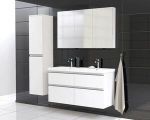 Dulap baie cu oglindă Jungborn TRENTA 120x72 cm PAL alb 3 uşi