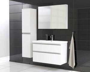 Dulap baie cu oglindă Jungborn TRENTA 100x72 cm PAL alb 2 uşi