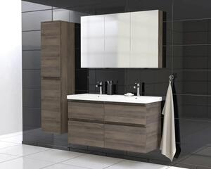 Dulap baie cu oglindă Jungborn TRENTA 120x72 cm PAL stejar Gladstone 3 uşi