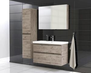 Dulap baie cu oglindă Jungborn TRENTA 100x72 cm PAL stejar Wellington 2 uşi