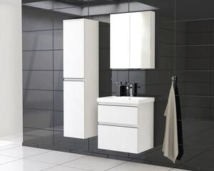 Dulap baie înalt suspendat 35x161,8 cm PAL alb mat Jungborn TRENTA dr. riflaj