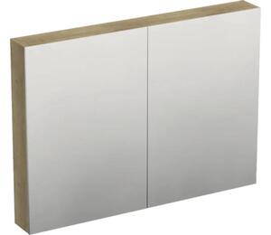 Dulap baie cu oglindă Jungborn TRENTA 100x72 cm PAL stejar Halifax 2 uşi