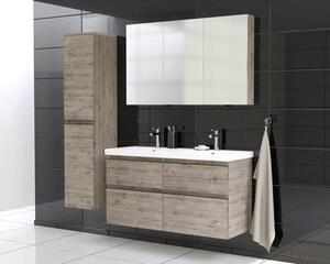 Dulap baie cu oglindă Jungborn TRENTA 120x72 cm PAL stejar Wellington 3 uşi