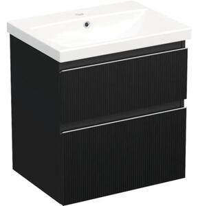 Set mobilier baie suspendat Jungborn TRENTA 60 cm riflaj 1 negru