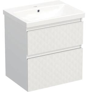 Set mobilier baie suspendat Jungborn TRENTA geometric 60 cm alb mâner alb