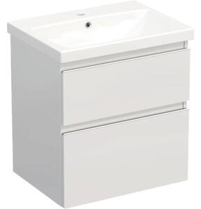 Set mobilier baie suspendat Jungborn TRENTA 60 cm alb lucios mâner alb
